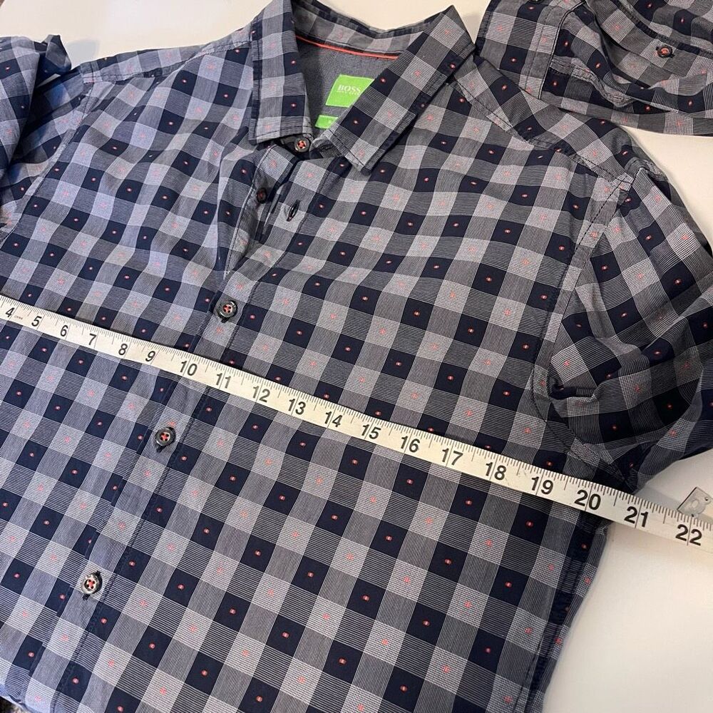 Hugo Boss Plaid Button Down Slim Fit Shirt Size Large - Picture 10 of 10
